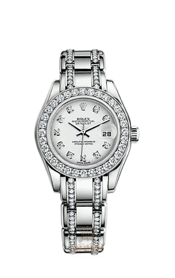 Rolex Pearlmaster Watch 80299-0071 29 mm White gold Case White Dial