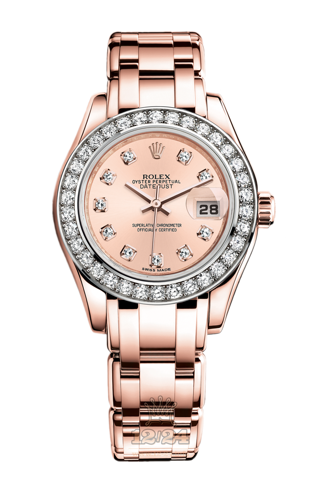 Rolex Lady-Datejust Watch 80285-0011 29 mm Pink gold Case Pink Dial