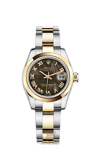 Rolex Lady-Datejust Watch 179163-0009 26 mm Steel / Yellow gold Case Black Dial
