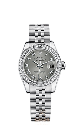 Rolex Lady-Datejust Watch 179384-0016 26 mm Steel / White gold Case Gray Dial