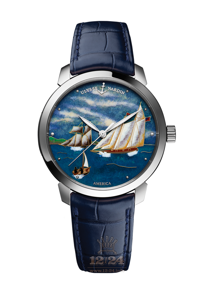 Ulysse Nardin Classic Watch 8150-111-2/AMERICA 40 mm White gold Case Painted Dial