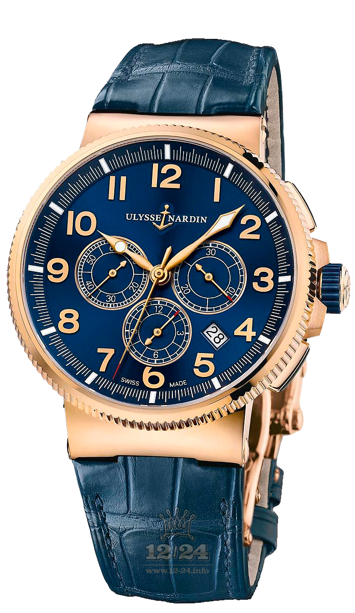 Ulysse Nardin Marine Watch 1506-150/63 43 mm Pink gold Case Blue Dial