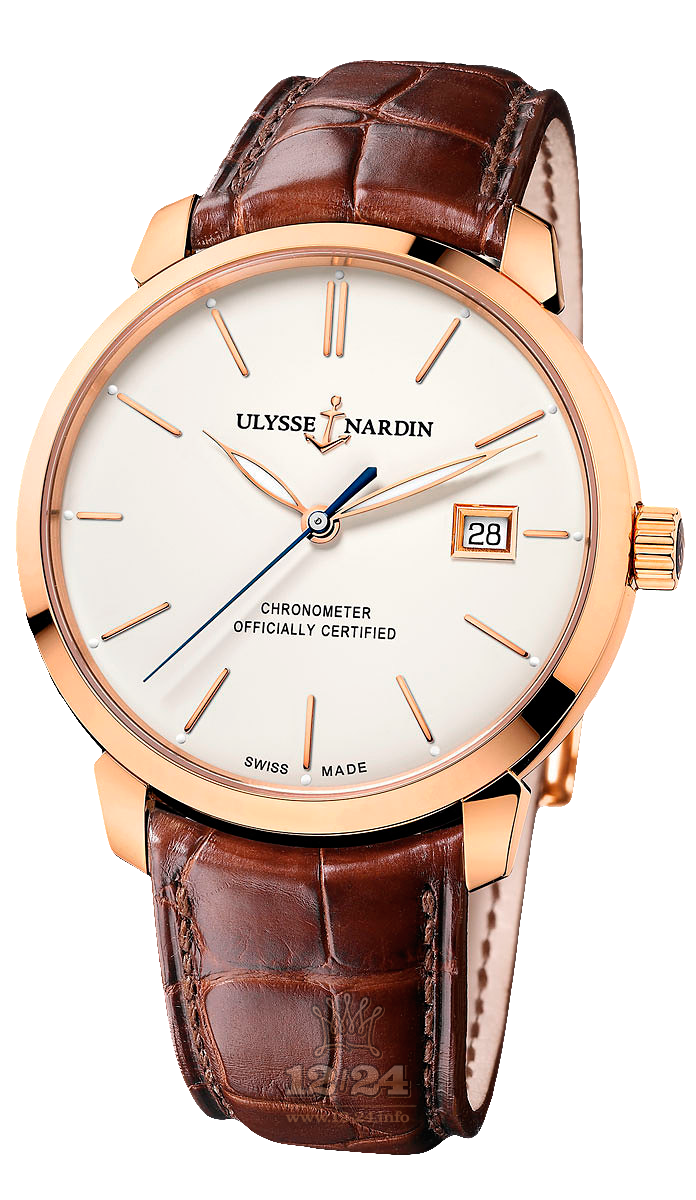 Ulysse Nardin Classic Watch 8156-111-2/91 40 mm Pink gold Case White Dial