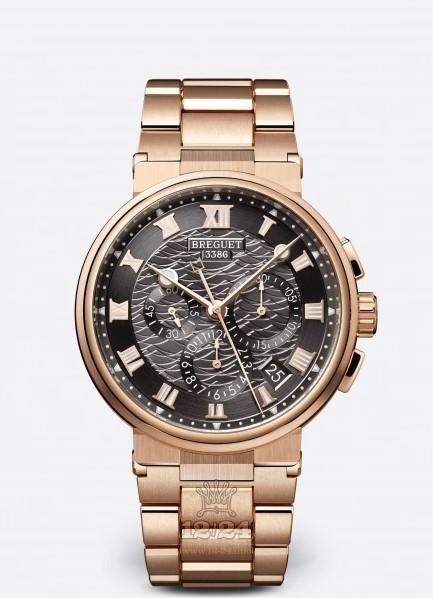 Breguet Marine Watch 5527BR/G3/RW0 42 mm Pink gold Case Black Dial