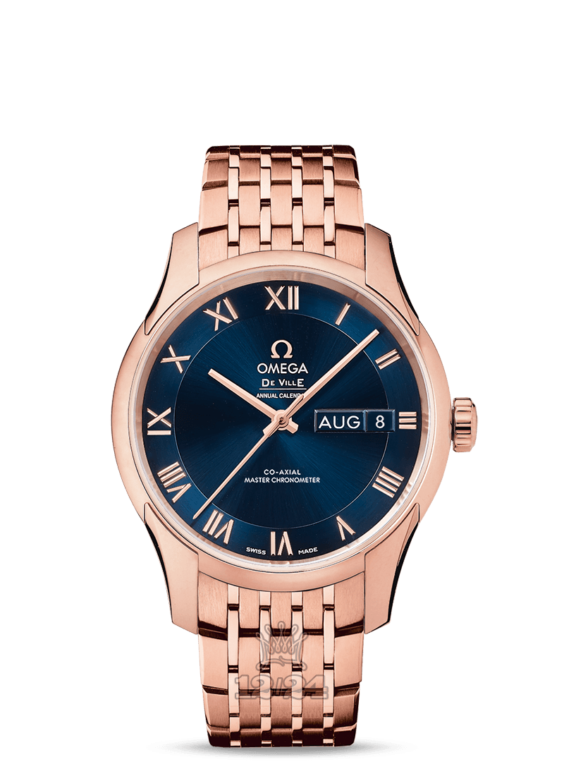 Omega Hour Vision Watch 433.50.41.22.03.001 41 mm Pink gold Case Dark blue Dial