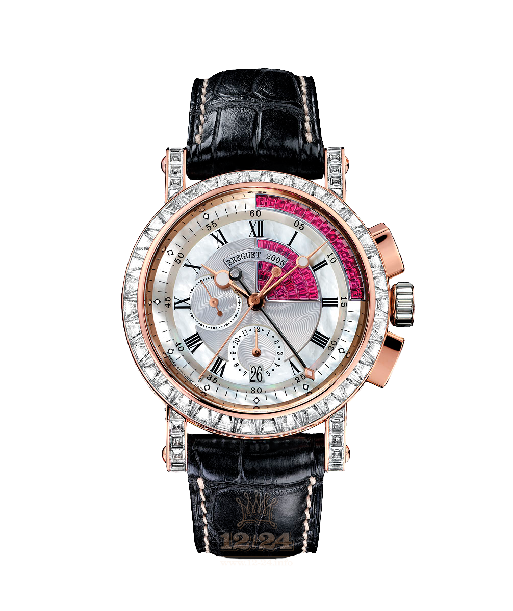 Breguet Marine Watch 5829BR/8R/9ZU/DD0D 42 mm Pink gold Case Silver Red Dial