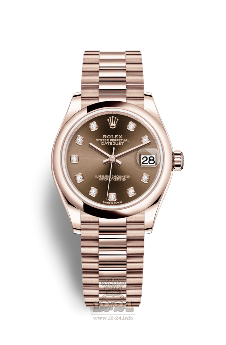 Rolex Datejust Watch 278245-0016 31 mm Pink gold Case Brown (chocolate) Dial