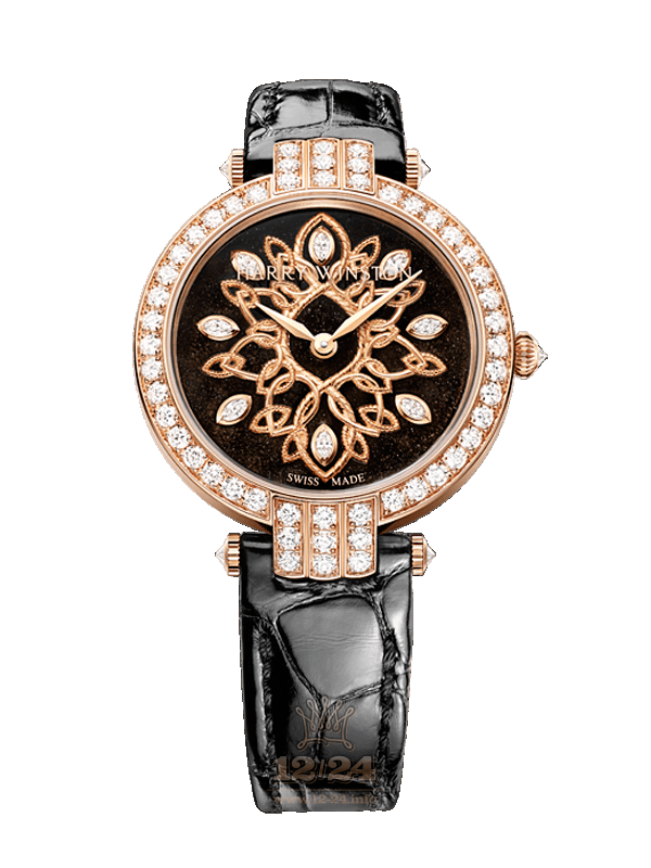 Harry Winston The Premier Collection Watch PRNAHM36RR005 36 mm Pink gold Case Black Dial