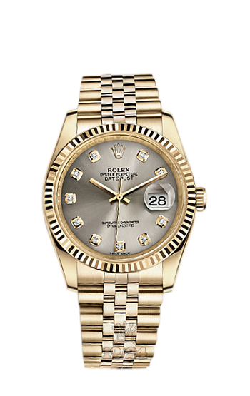 Rolex Datejust Watch 116238-0079 36 mm Yellow gold Case Silver Dial