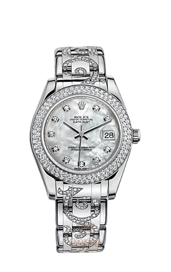Rolex Pearlmaster Watch 81339-0032 34 mm White gold Case White Dial