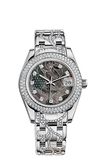 Rolex Pearlmaster Watch 81339-0048 34 mm White gold Case Black Gray Dial