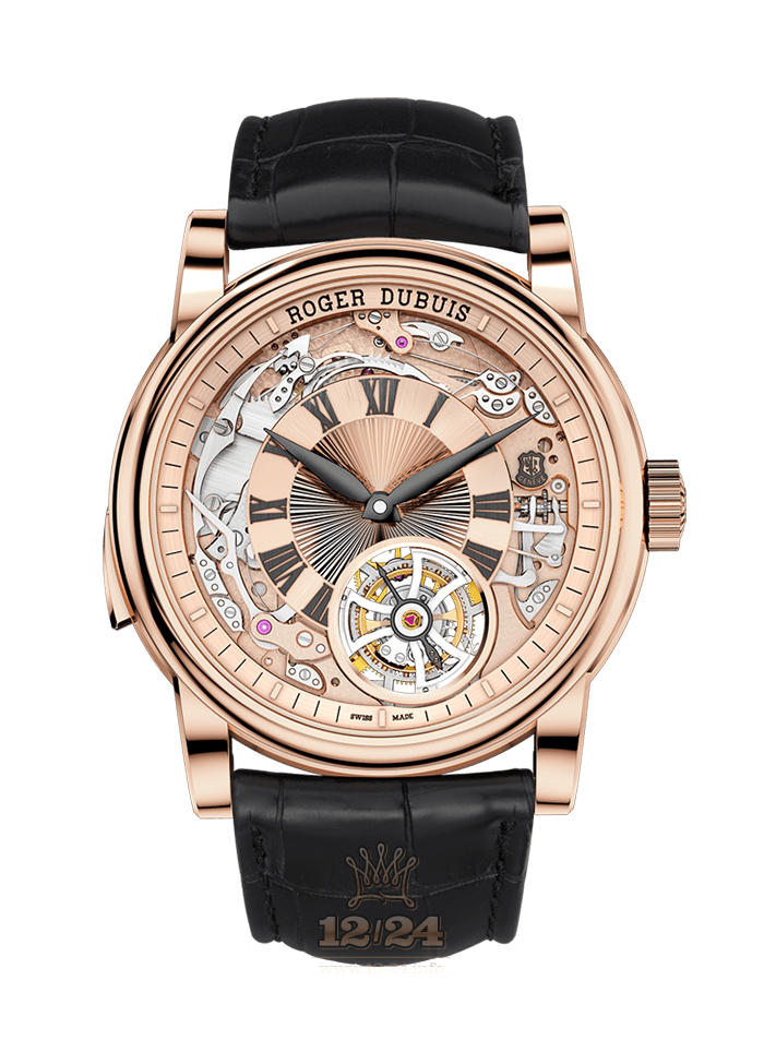 Roger Dubuis Hommage Watch RDDBHO0574 45 mm Pink gold Case Golden Dial