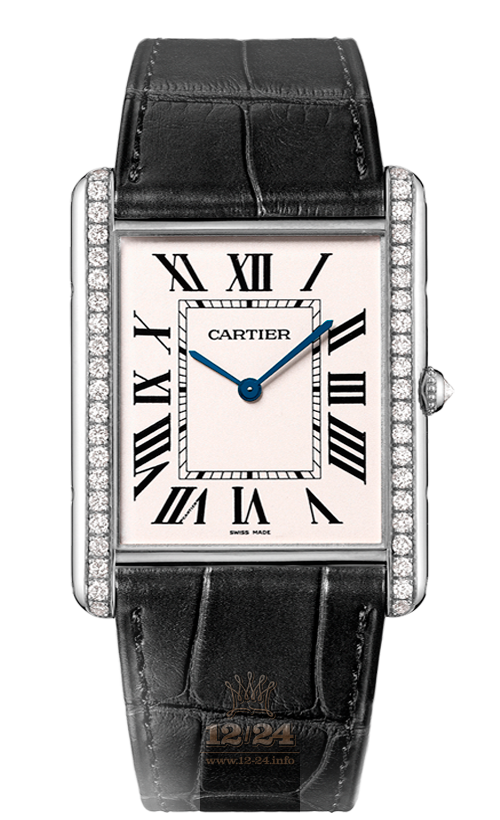 Cartier Tank Watch WT200006 40 mm White gold Case White Silver Dial
