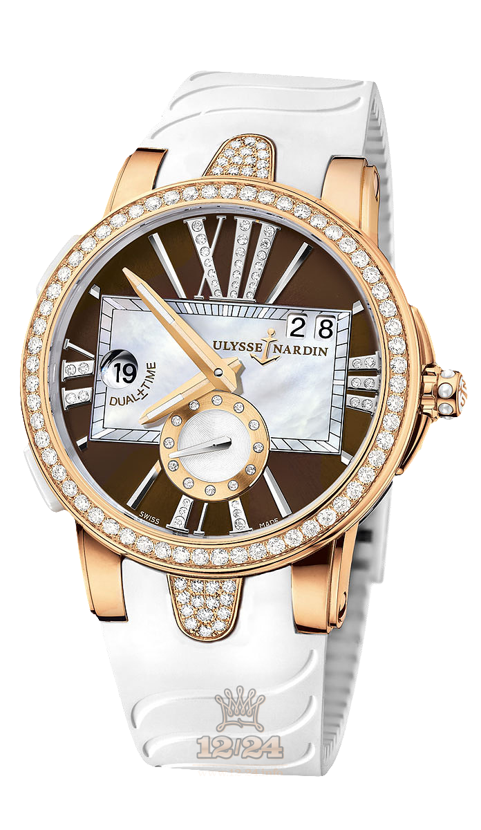 Ulysse Nardin Executive Watch 246-10B-3C/30-05 40 mm Pink gold Case White Brown (chocolate) Dial
