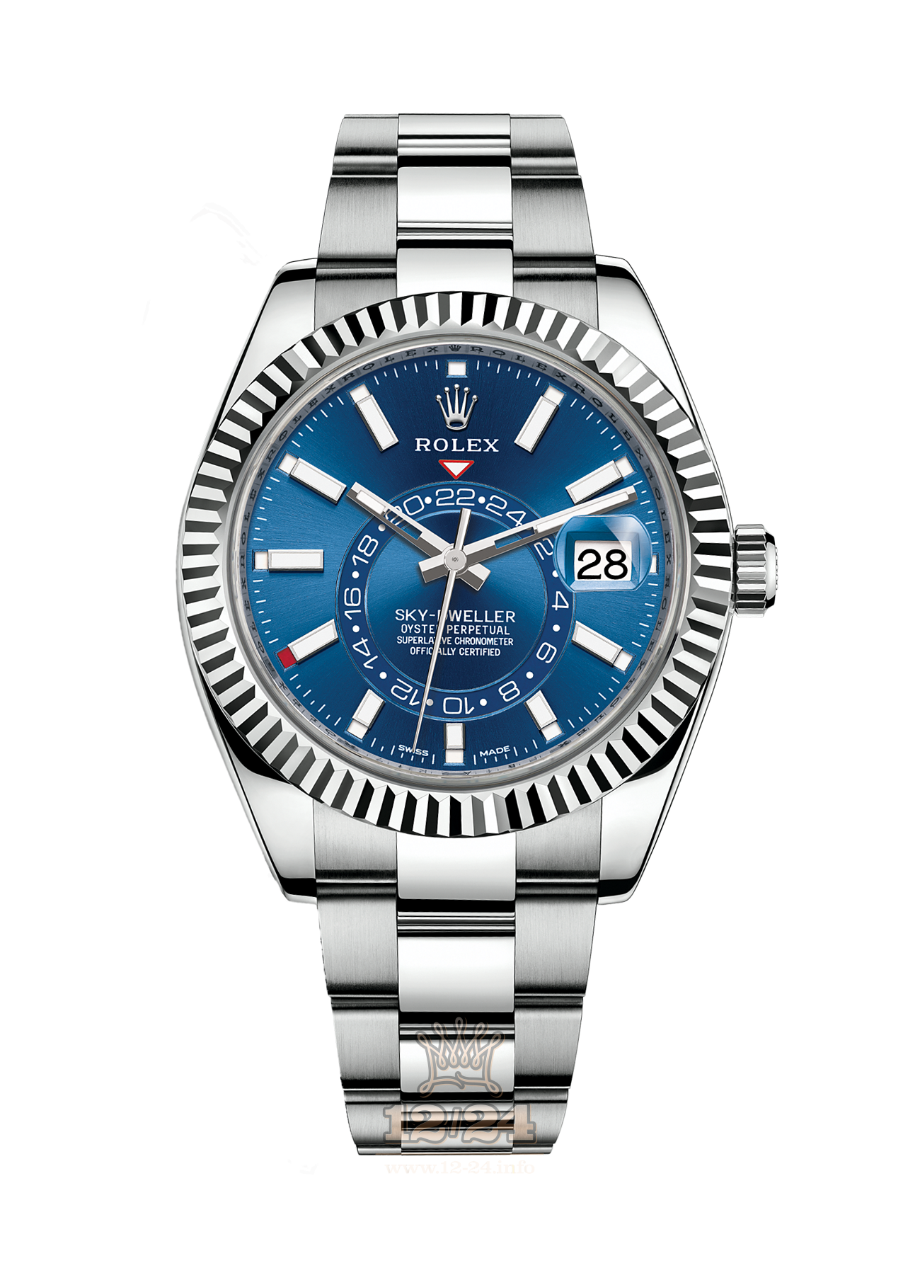 Rolex Sky-Dweller Watch 326934-0003 42 mm Steel / White gold Case Dark blue Dial