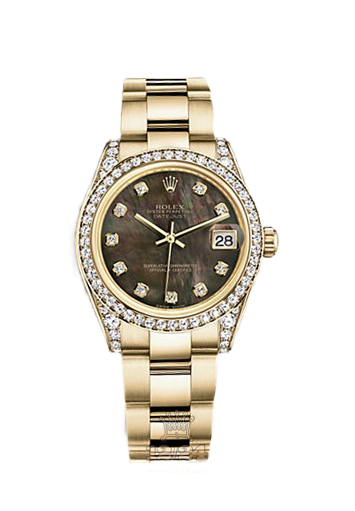 Rolex Datejust Watch 178158-0056 31 mm Yellow gold Case Black Dial