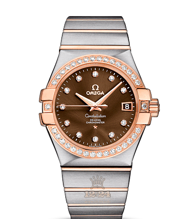 Omega Constellation Watch 123.25.35.20.63.001 35 mm Steel / Pink gold Case Brown (chocolate) Dial
