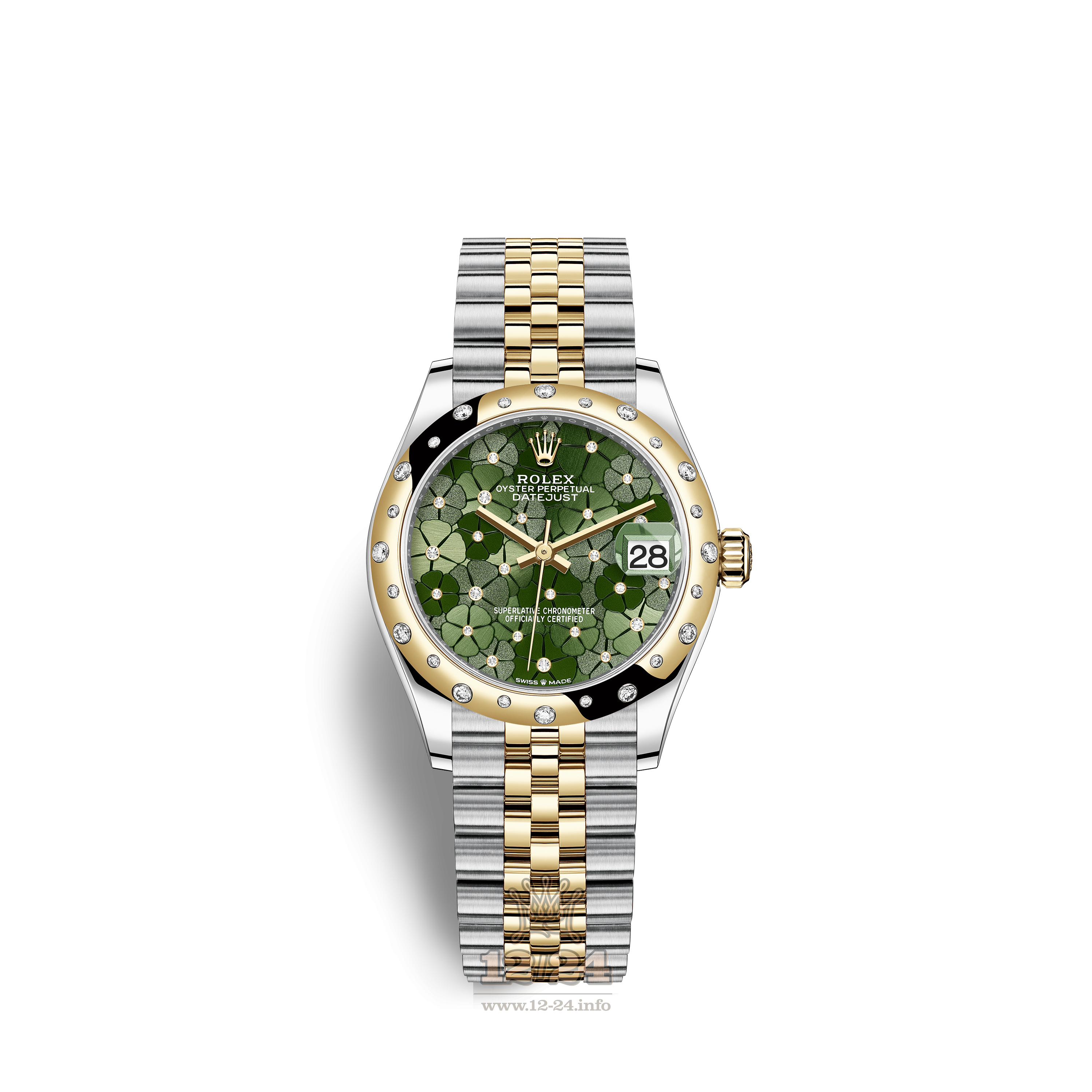 Rolex Datejust Watch 278343rbr-0032 31 mm Stainless steel Yellow gold Case Green Dial