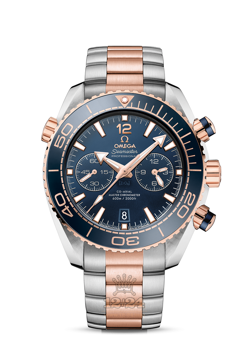 Omega Planet Ocean 600 M Watch 215.20.46.51.03.001 45 mm Steel / Pink gold Case Dark blue Dial