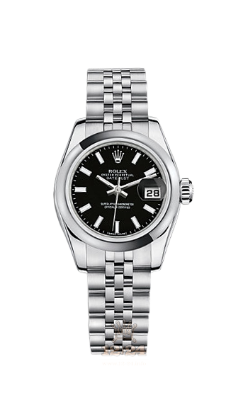 Rolex Lady-Datejust Watch 179160-0015 26 mm Stainless steel Case Black Dial