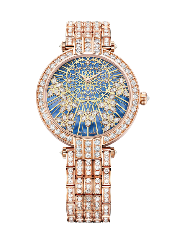 Harry Winston The Premier Collection Watch PRNAHM36RR020 36 mm Pink gold Case Yellow Blue Dial