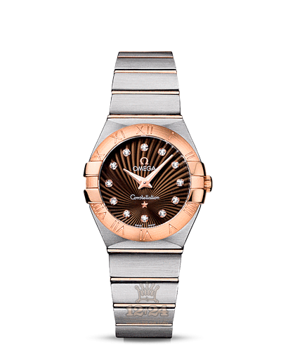Omega Constellation Watch 123.20.27.60.63.001 27 mm Steel / Pink gold Case Brown (chocolate) Dial