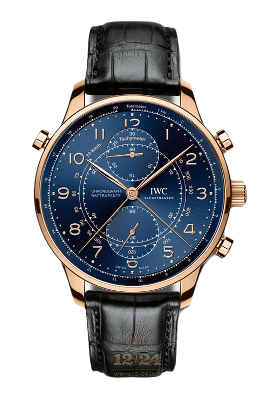 IWC Portugieser Watch IW371215 41 mm Red gold Case Dark blue Dial