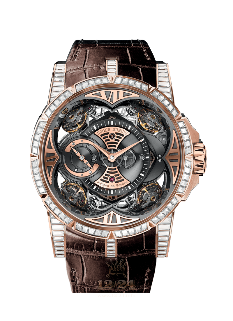 Roger Dubuis Excalibur Watch RDDBEX0439 48 mm Pink gold Case Golden Dial