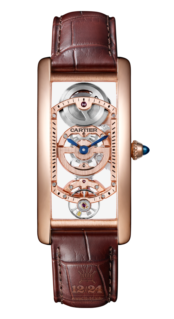 Cartier Tank Watch WHTA0008 Pink gold Case Golden Dial
