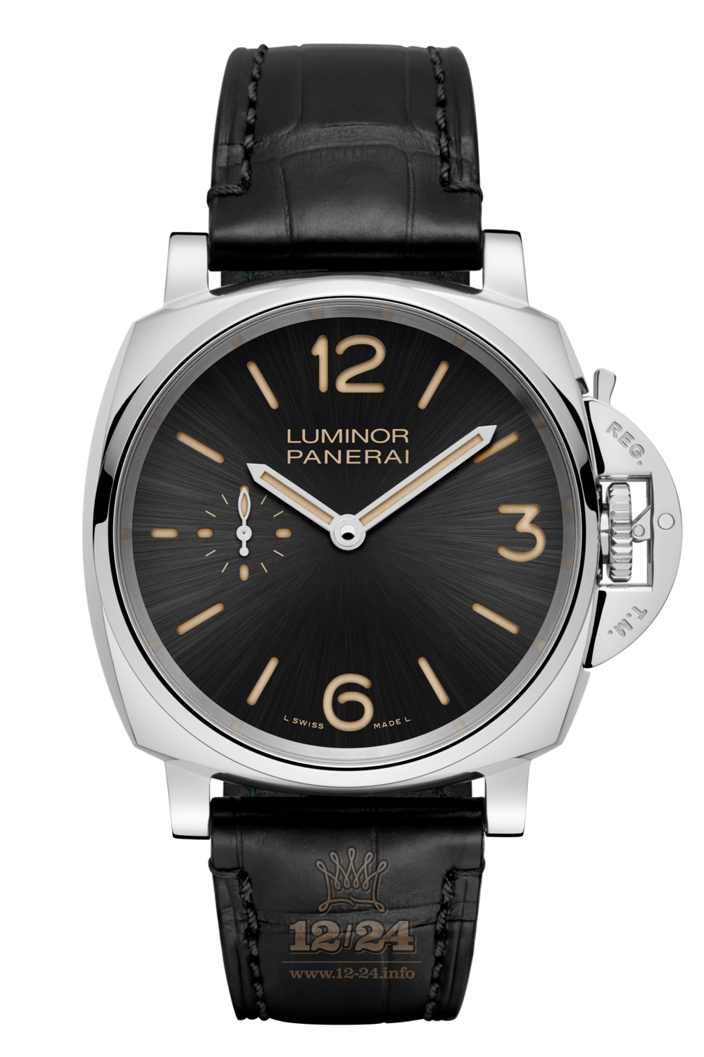 Panerai Luminor Due Watch PAM00676 42 mm Stainless steel Case Black Dial