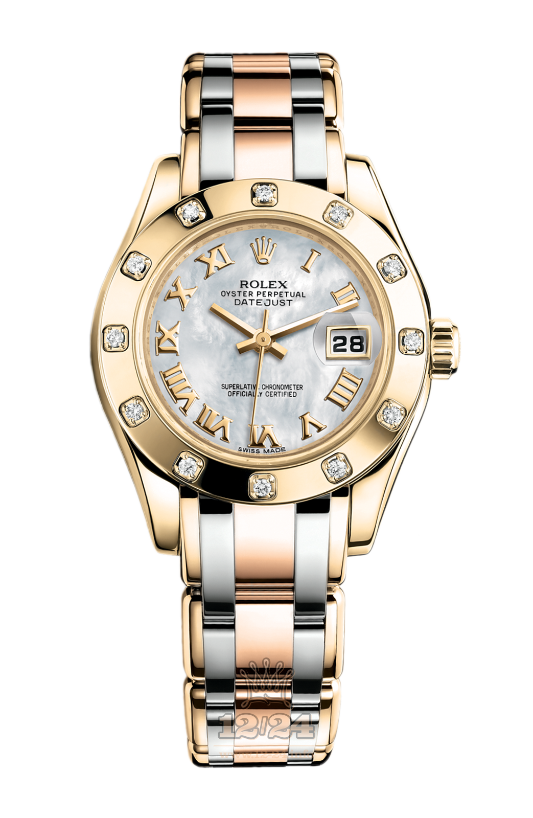 Rolex Lady-Datejust Watch 80318-0056 29 mm Yellow gold Case White Dial