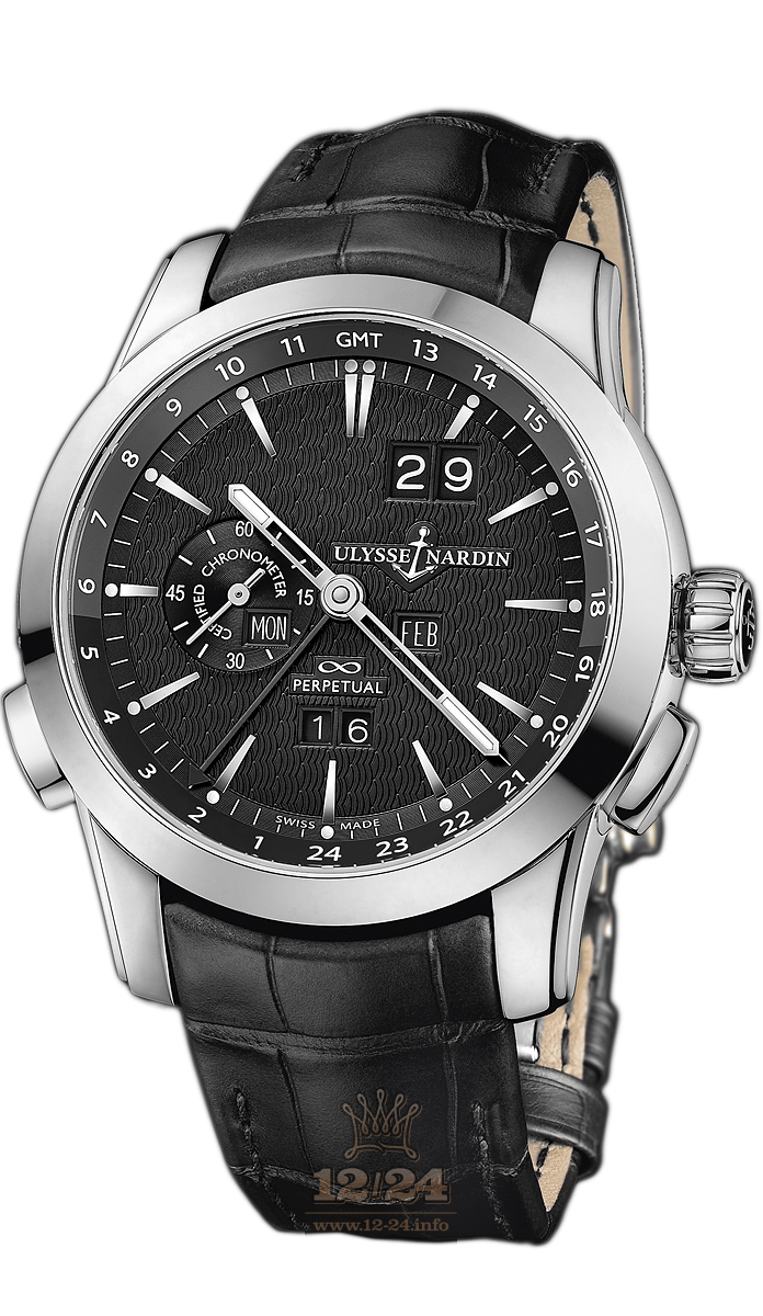Ulysse Nardin Classic Watch 329-10/92 43 mm Platinum Case Black Dial