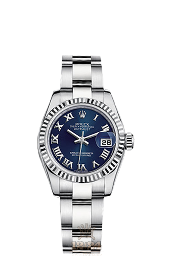 Rolex Lady-Datejust Watch 179174-0095 26 mm Steel / White gold Case Dark blue Dial