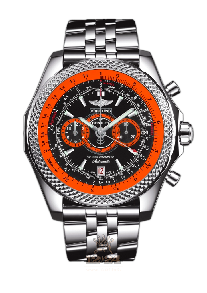 Breitling Breitling for Bentley Watch A26364A5/BB65/990A 49 mm Stainless steel Case Black Orange Dial
