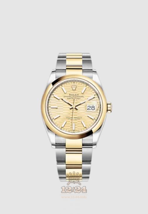 Rolex Datejust Watch 126203-0040 36 mm Stainless steel Yellow gold Case Golden Dial