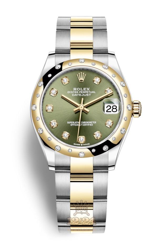 Rolex Datejust Watch 278343rbr-0029 31 mm Stainless steel Yellow gold Case Green Dial