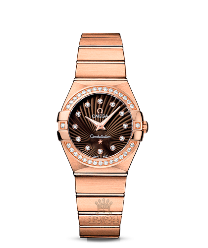 Omega Constellation Watch 123.55.27.60.63.001 27 mm Pink gold Case Brown (chocolate) Dial