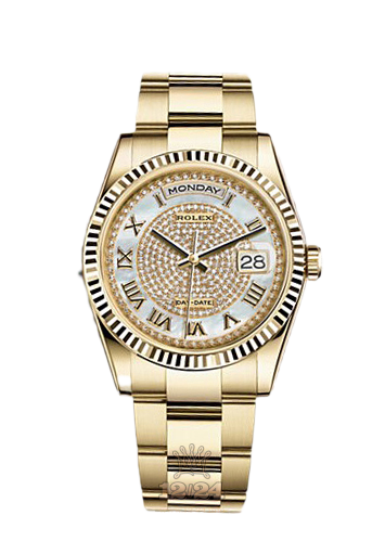 Rolex Day-Date Watch 118238-0386 36 mm Yellow gold Case White Silver Dial