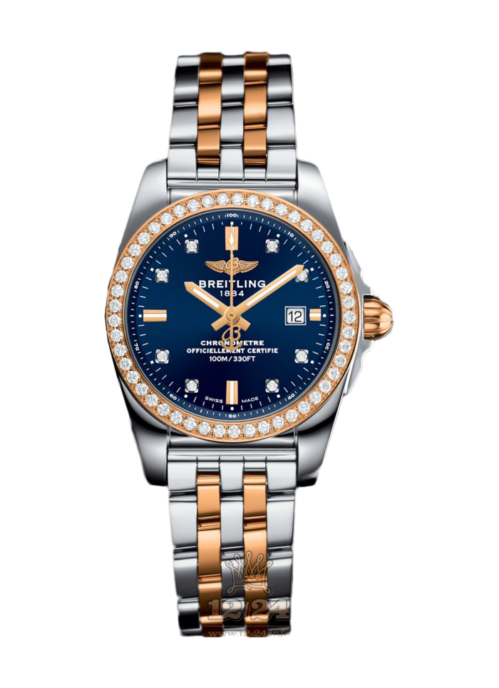 Breitling Galactic Watch C7234853|C964|791C 29 mm Stainless steel Pink gold Case Dark blue Dial