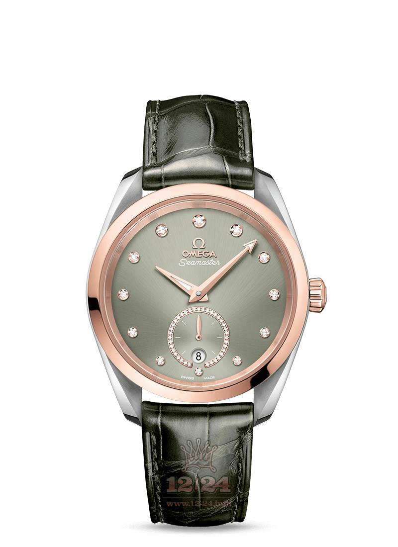 Omega Seamaster Watch 220.23.38.20.60.001 38 mm Stainless steel Pink gold Case Green Dial