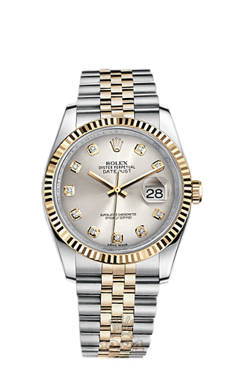 Rolex Datejust Watch 116233-0157 36 mm Steel / Yellow gold Case Silver Dial