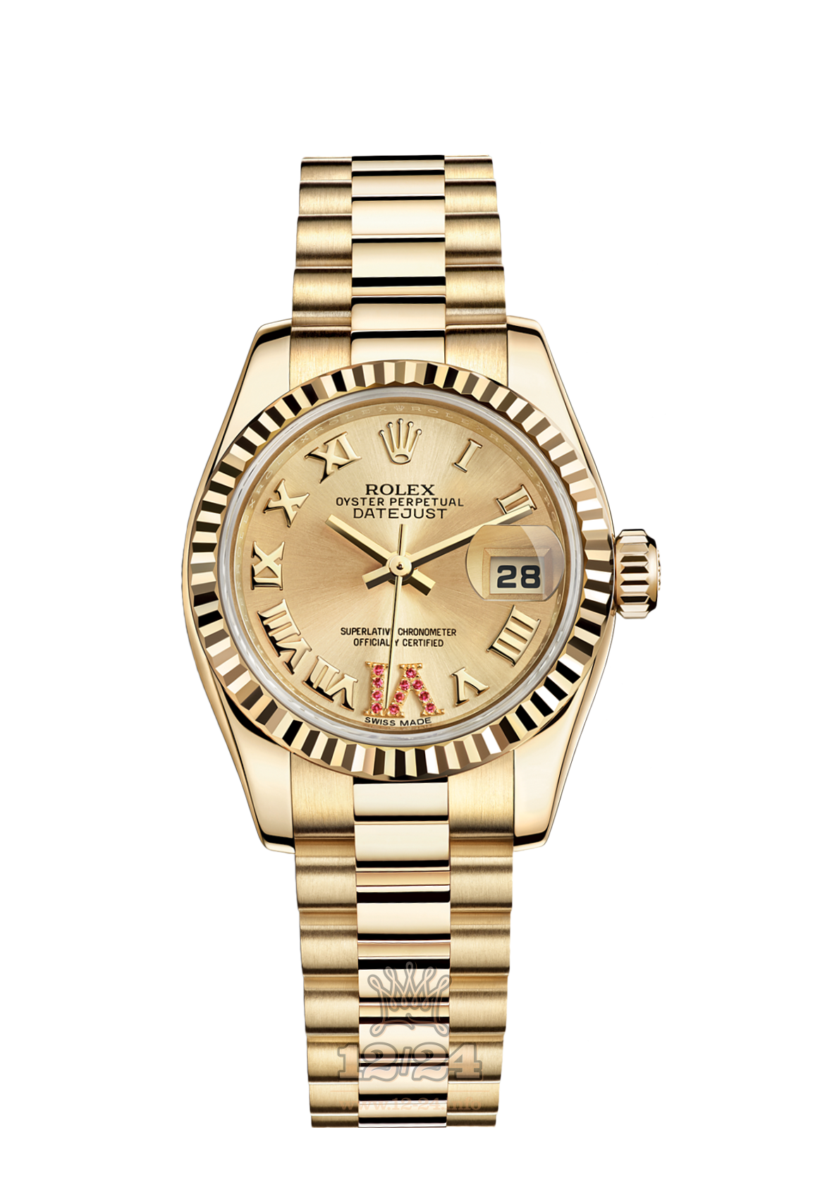 Rolex Lady-Datejust Watch 179178-0261 26 mm Yellow gold Case Golden Dial