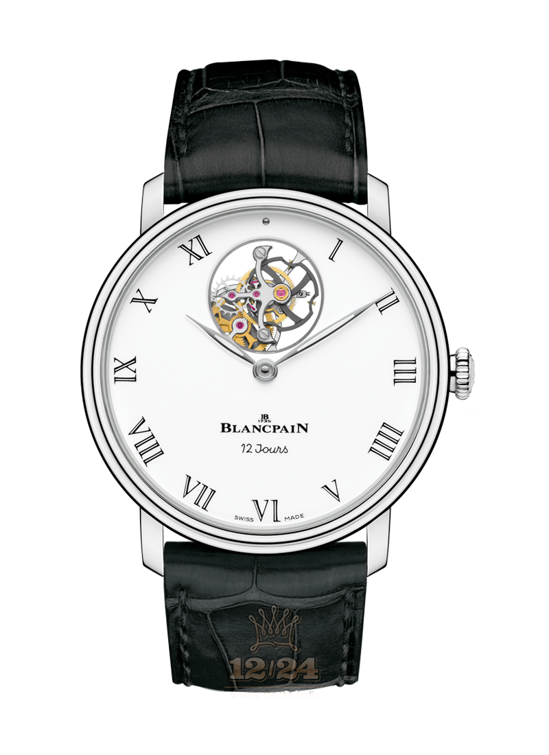 Blancpain Villeret Watch 66240-3431-55B 42 mm Platinum Case White Dial