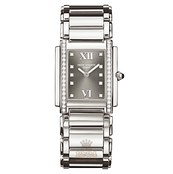 Patek Philippe Twenty~4 Watch 4910/10A-010 25 mm Stainless steel Case Gray Silver Dial