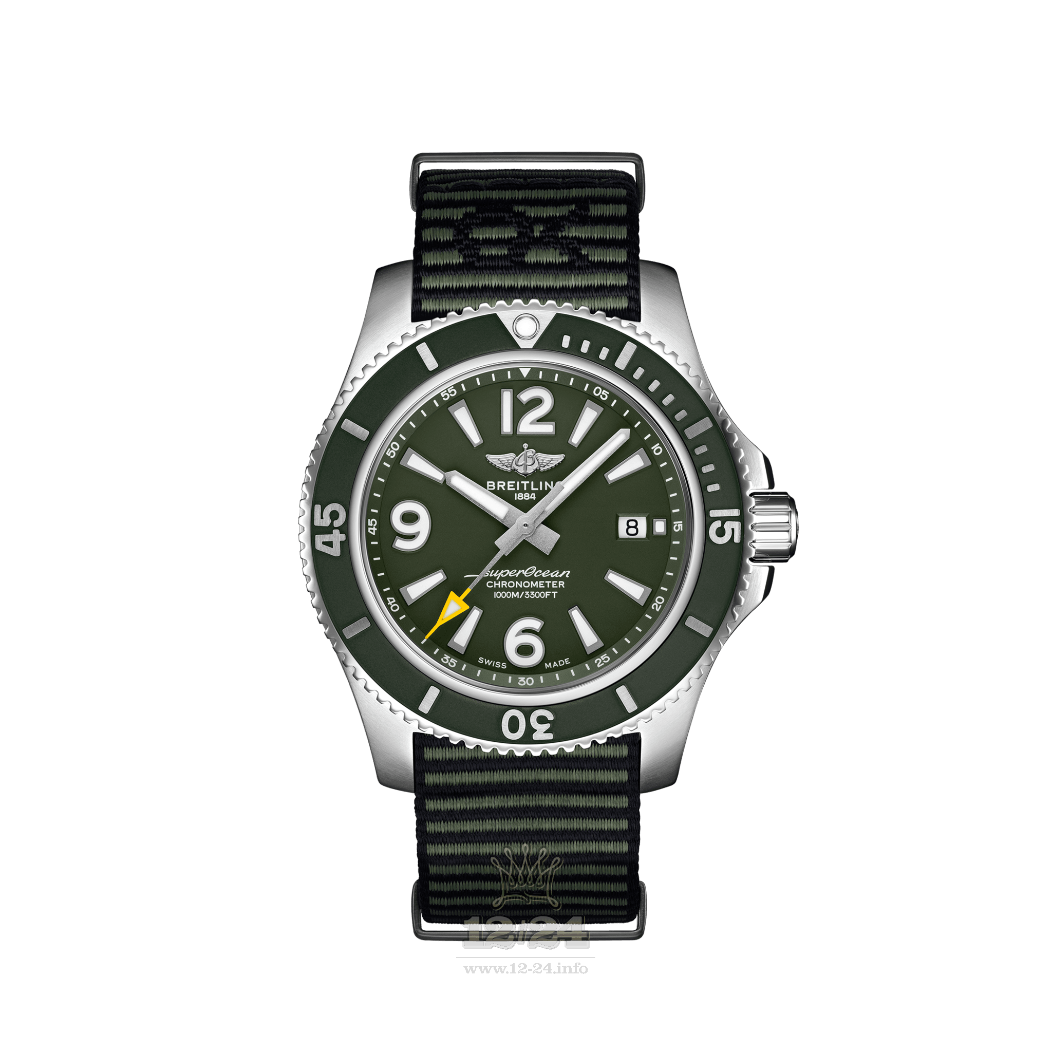 Breitling Superocean Watch A17367A11L1W1 44 mm Stainless steel Case Green Dial