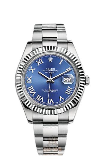 Rolex Datejust Watch 116334-0004 41 mm Steel / White gold Case Dark blue Dial