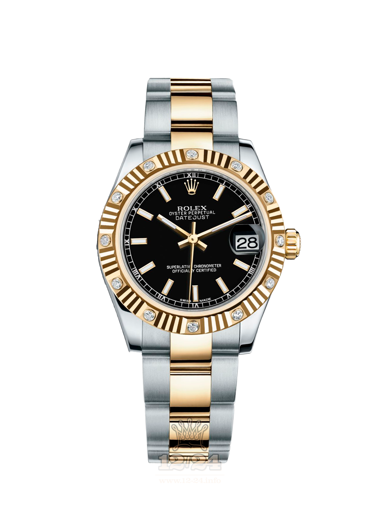Rolex Datejust Watch 178313-0036 31 mm Steel / Yellow gold Case Black Dial