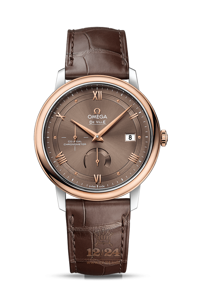 Omega Prestige Watch 424.23.40.21.13.001 40 mm Steel / Pink gold Case Brown (chocolate) Dial