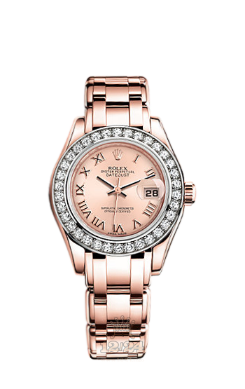 Rolex Pearlmaster Watch 80285-0016 29 mm Pink gold Case Pink Dial