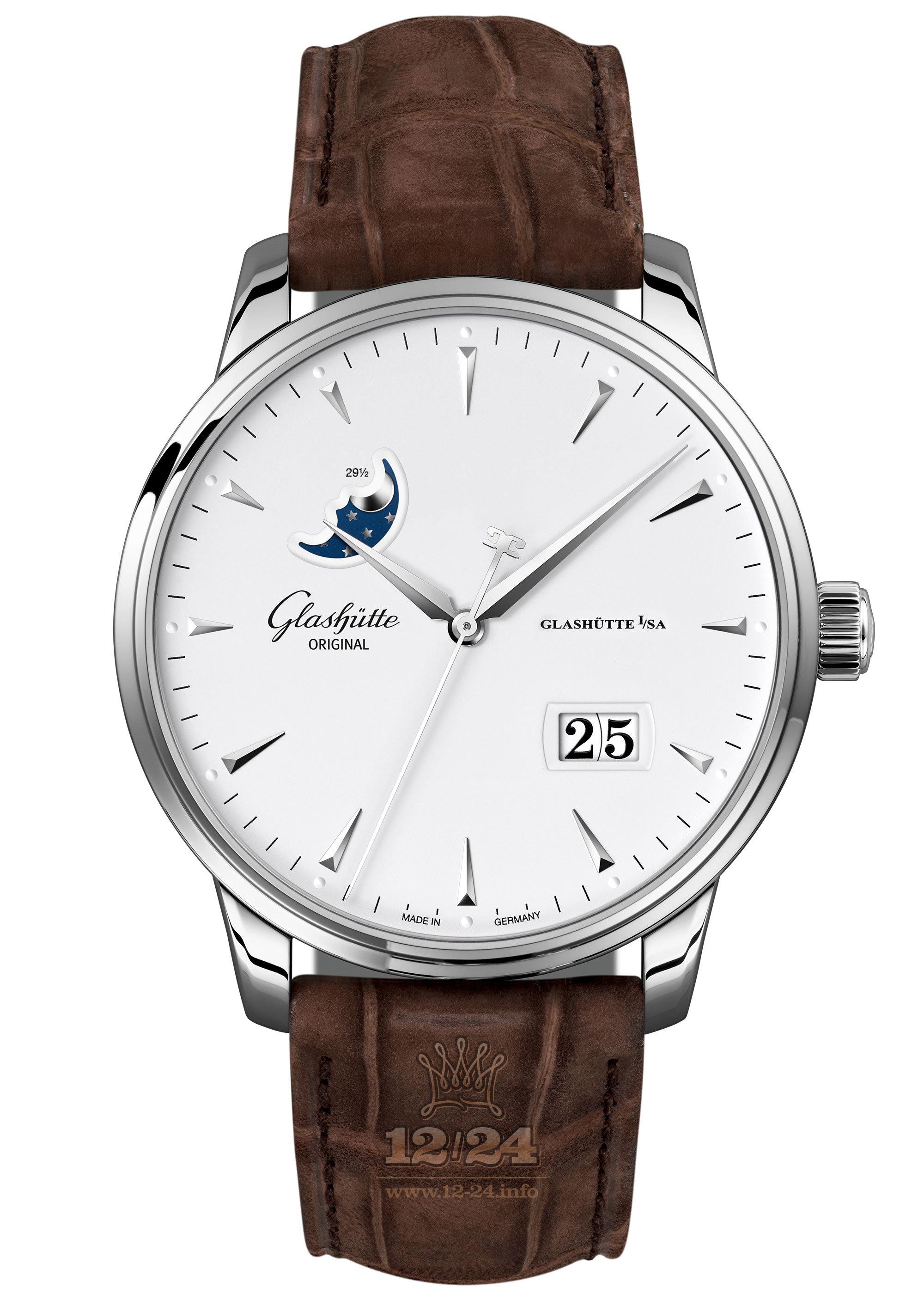Glashutte Senator Watch 1-36-04-05-02-51 42 mm Stainless steel Case White Dial